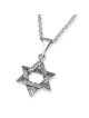 Grand collier étoile de David entrelacée en argent sterling