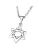 Large Sterling Silver Interlocked Star of David Necklace