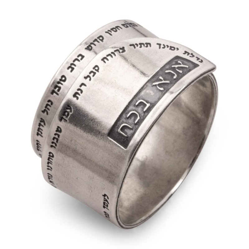 Bague unisexe réglable en argent sterling 925 noirci faite à la main avec Ana
