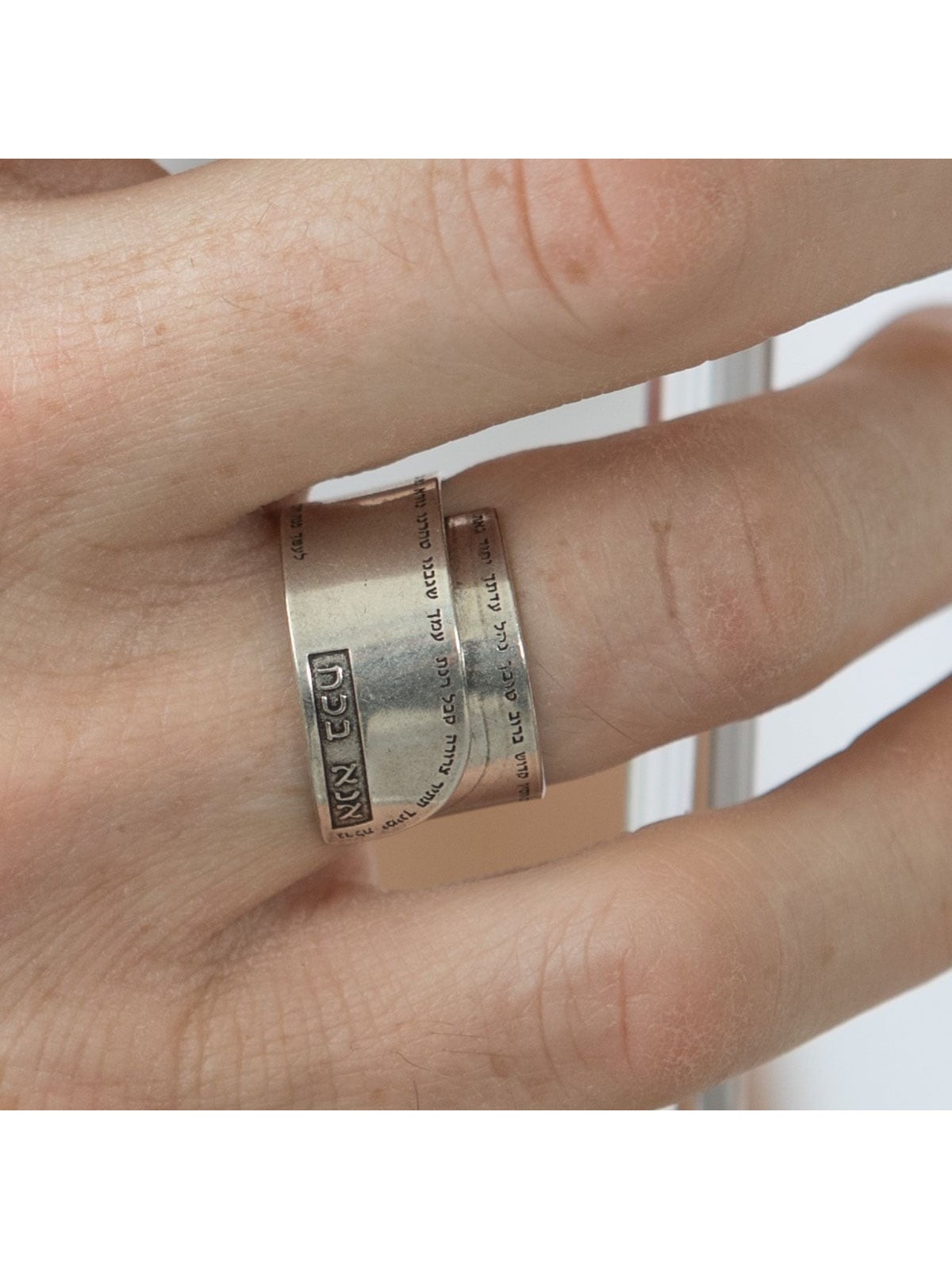 Handmade Blackened 925 Sterling Silver Adjustable Unisex Ring With Ana