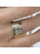 Bague unisexe réglable en argent sterling 925 noirci faite à la main avec Ana