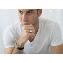 Handmade Blackened 925 Sterling Silver Adjustable Unisex Ring With Ana