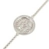 925 Sterling Silver Circular Shema Yisrael Bracelet with Zircon Stones