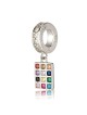 925 Sterling Silver Hoshen Twelve Tribes Pendant Charm with Multicolor