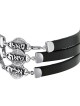 3 Holy Names: Multiple Silver & Leather Kabbalah Bracelet