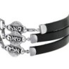 3 Holy Names: Multiple Silver & Leather Kabbalah Bracelet