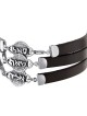 3 Holy Names: Multiple Silver & Leather Kabbalah Bracelet