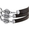 3 Holy Names: Multiple Silver & Leather Kabbalah Bracelet