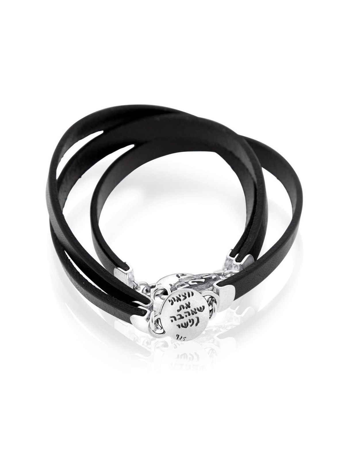 3 noms sacrés : plusieurs bracelets Kabbale en argent et en cuir