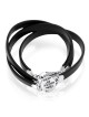 3 Holy Names: Multiple Silver & Leather Kabbalah Bracelet