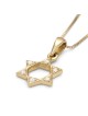 Collier pendentif diamant étoile de David classique en or 14 carats