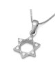Collier pendentif diamant étoile de David classique en or 14 carats