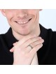 Grande bague 'Guard You' en argent sterling 925 - Psaumes 91:11 (hébreu / fr)