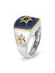 Marina Jewelry 925 Sterling Silver Men's Gold Plated Star of David Rin