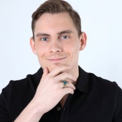 Marina Jewelry 925 Sterling Silver Men's Gold Plated Star of David Rin