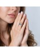 Classy Sterling Silver & Eilat Stone Ring With Stylish Diamond Pattern