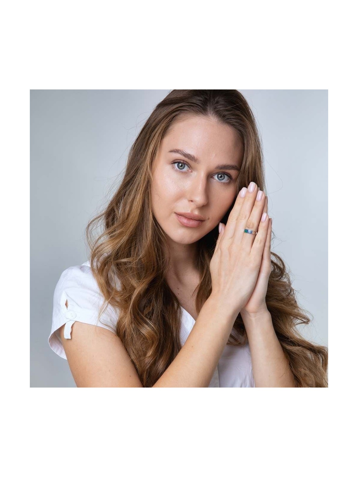 Bague élégante en argent sterling et pierre d'Eilat avec motif de diamant élégant