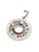 Pendentif Shema Yisrael circulaire en argent sterling 925 hébreu-anglais avec