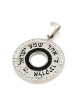 Pendentif Shema Yisrael circulaire en argent sterling 925 hébreu-anglais avec