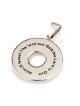 Pendentif Shema Yisrael circulaire en argent sterling 925 hébreu-anglais avec