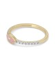 Bague en or jaune 14 carats Evil Eye rehaussée de diamants (émail rose)
