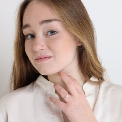 Diamond-Accented Evil Eye 14K Yellow Gold Ring (Pink Enamel)