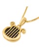 Gold-Plated Silver David's Harp Necklace with Eilat Stone