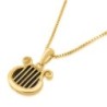 Gold-Plated Silver David's Harp Necklace with Eilat Stone