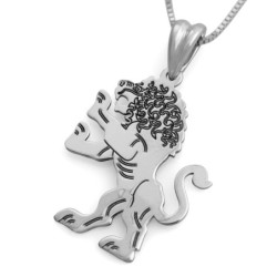 14K Gold Engraved Lion of Judah Pendant Necklace - Yellow or White Gol