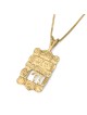 Pendentif mur Occidental et motif Chai en or jaune 14 carats pour femme