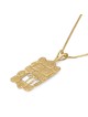 Pendentif mur Occidental et motif Chai en or jaune 14 carats pour femme