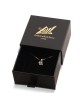 Petite 14K Gold and Blue Enamel Chai Pendant Necklace With Diamonds