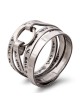 Elegant Blackened Sterling Silver Song of Ascents Wrap Ring (Psalm 121
