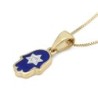 Hamsa & Star of David 14K Gold Pendant Necklace With White Diamond