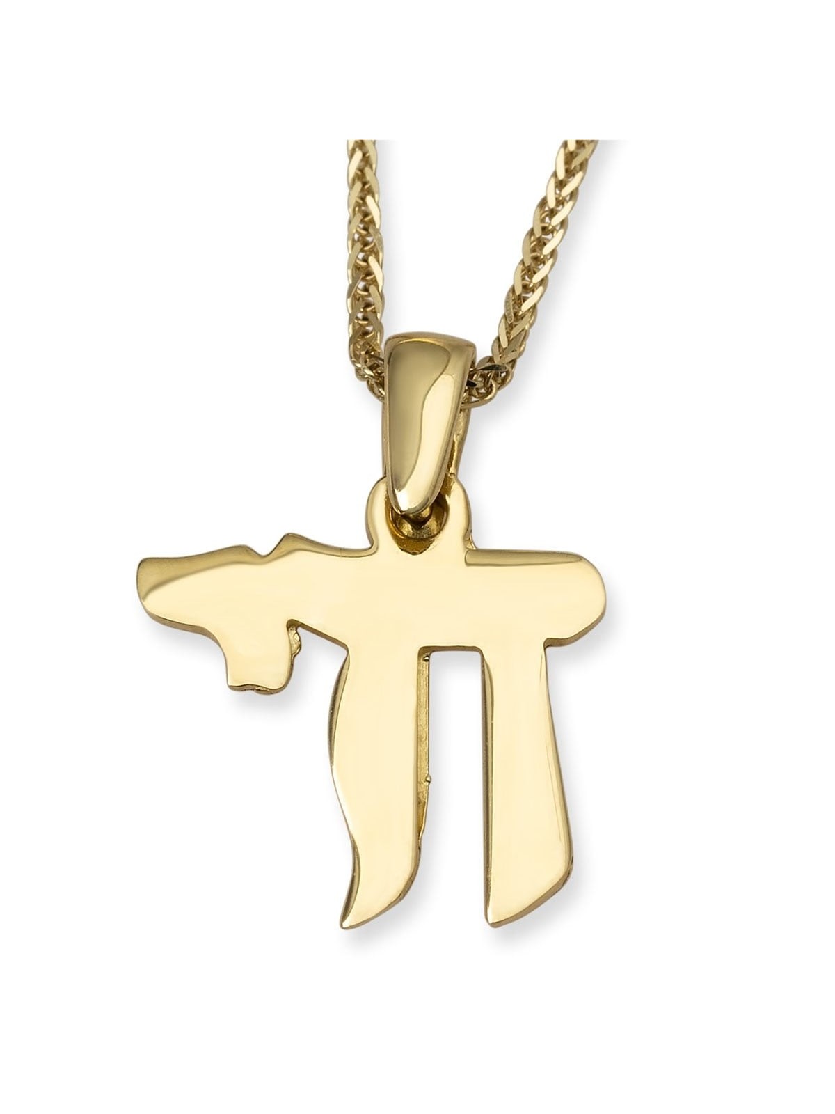 Collier chic à pendentif Chai en or jaune poli 14 carats