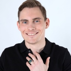 Marina Jewelry 925 Sterling Silver Men's Gold Plated Star of David Jer