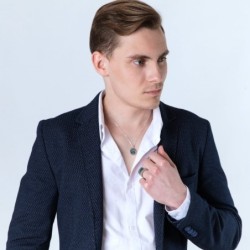 Marina Jewelry 925 Sterling Silver Men's Gold Plated Star of David Jer