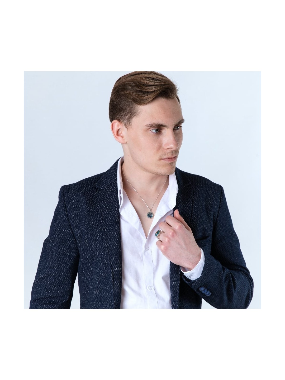 תכשיטי מרינה 925 כסף סטרלינג לגברים בציפוי זהב מגן דוד Jer