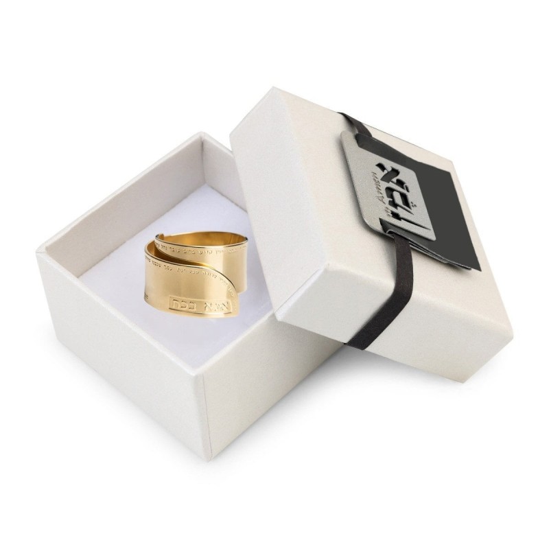 Stunning Handcrafted 18K Gold-Plated Adjustable Ring With Ana BeKoach