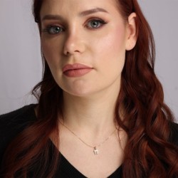 Petite 14K Gold Chai Pendant Necklace with Diamond 'Shadow'