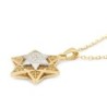 Women's 14K Gold Dainty Star of David Pendant with Diamonds - Color Op
