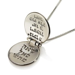 Sterling Silver Priestly Blessing Opening Necklace with Gold Edged Chr