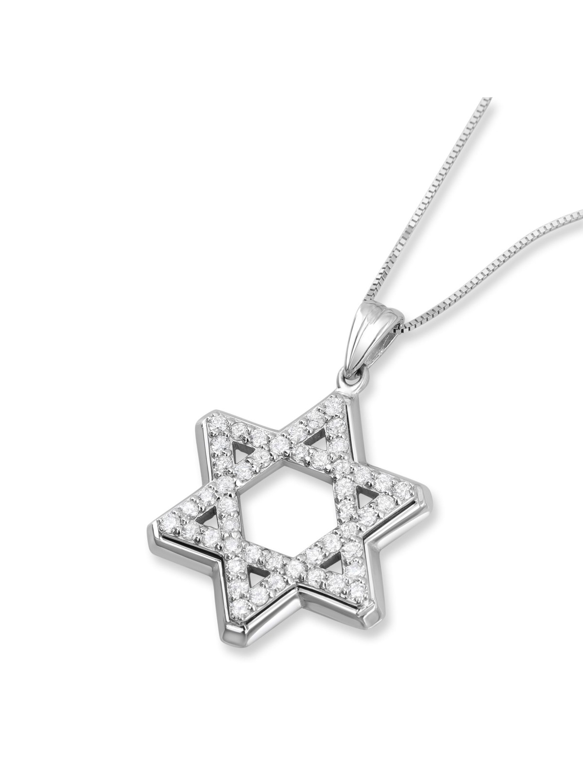 Pendentif étoile de David en or 14 carats avec pierres de diamant