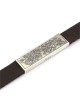 Adjustable Silver and Leather Bracelet - Traveler's Prayer