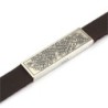 Adjustable Silver and Leather Bracelet - Traveler's Prayer