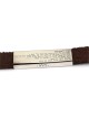 Adjustable Silver and Leather Bracelet - Traveler's Prayer