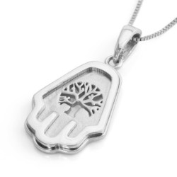 14K Gold Hamsa & Tree of Life Pendant Necklace
