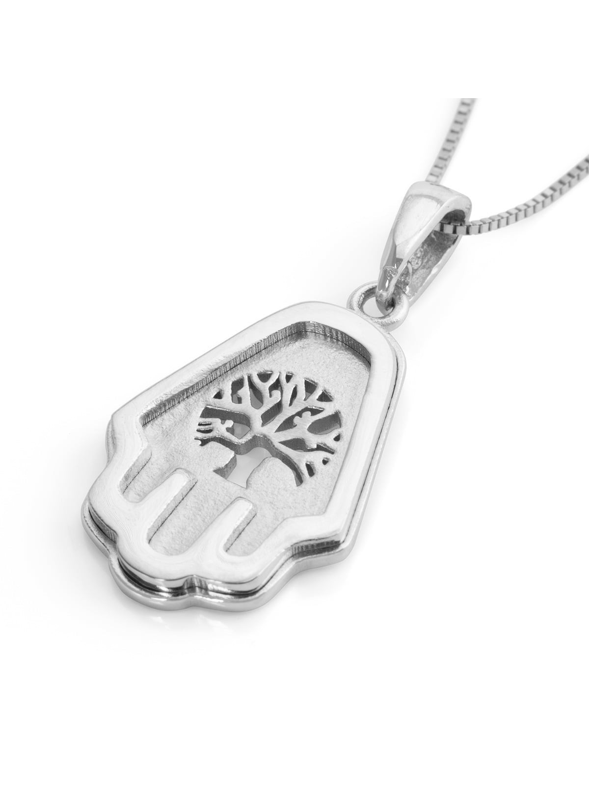 Collier pendentif Hamsa et arbre de vie en or 14 carats