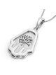 14K Gold Hamsa & Tree of Life Pendant Necklace