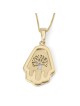 Collier pendentif Hamsa et arbre de vie en or 14 carats